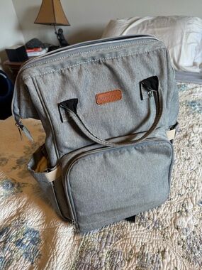 Gray Canvas Diaper Bag
